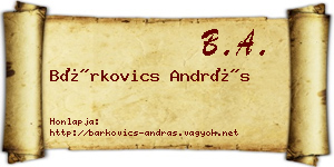 Bárkovics András névjegykártya